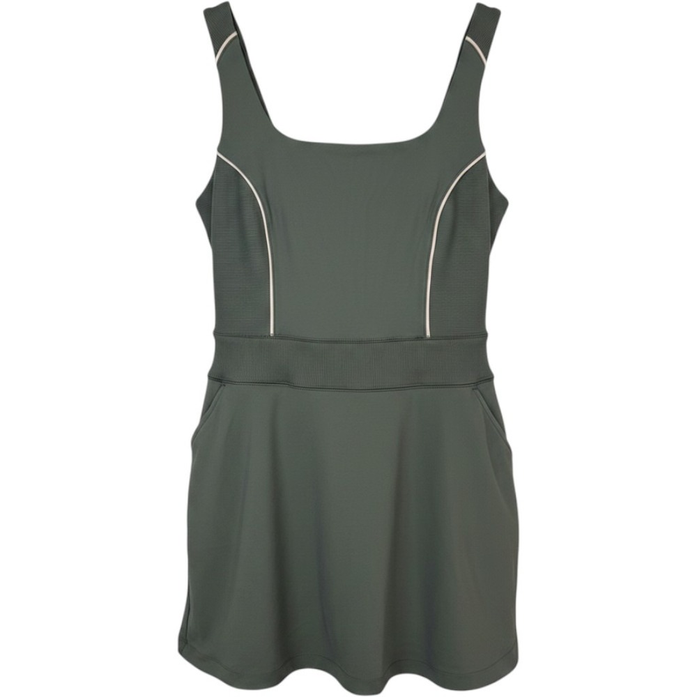 Travis Mathew slate Green Mini Dress with Cream Piping